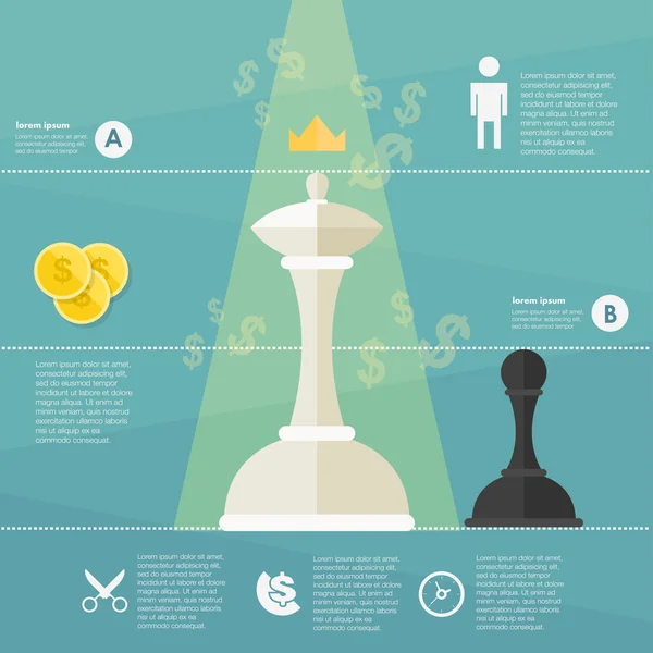 Chessman infographic  illustration — Stock Vector