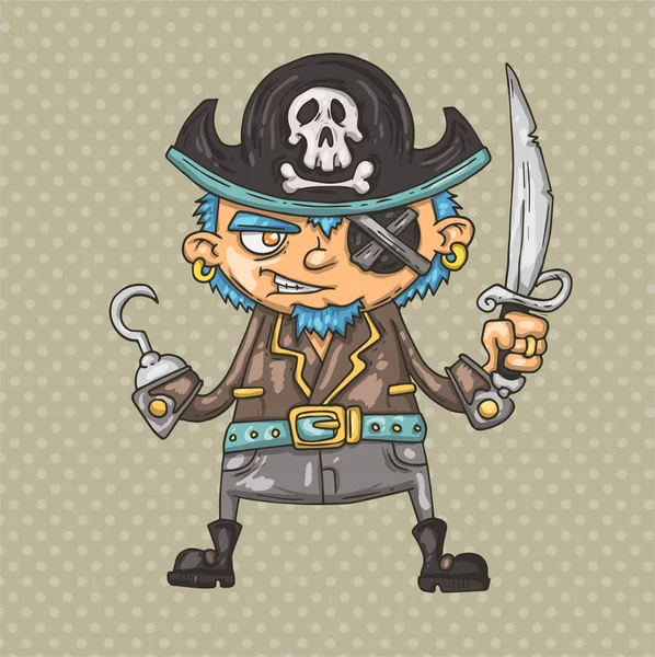 Ilustración pirata de dibujos animados — Vector de stock