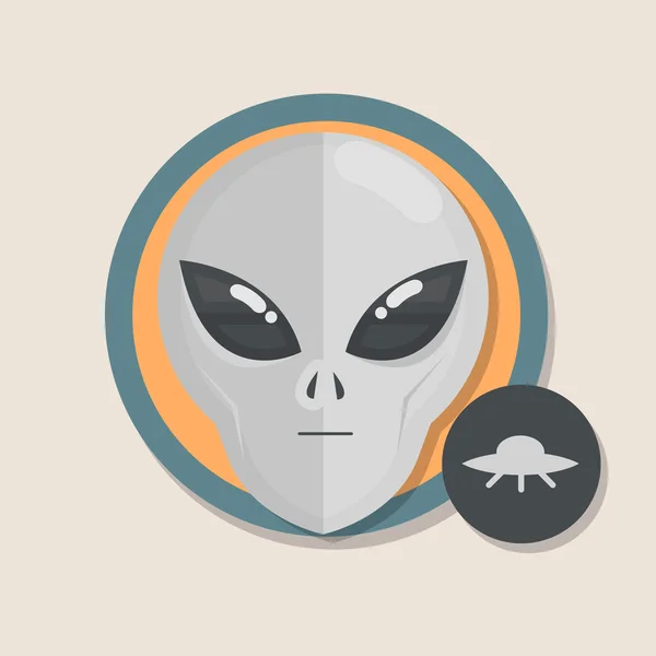 Icône plate de alien — Image vectorielle