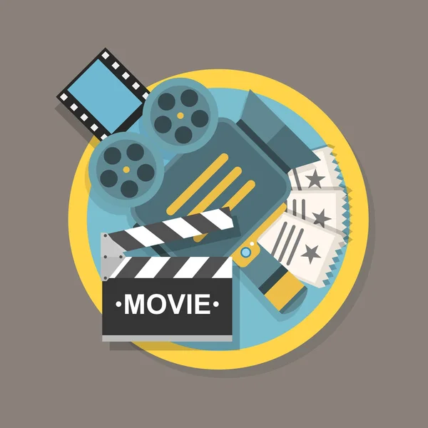 Flat icon or cinema — Stock Vector