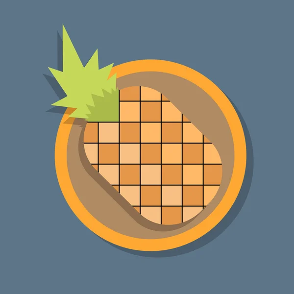 Icône plate de l'ananas — Image vectorielle