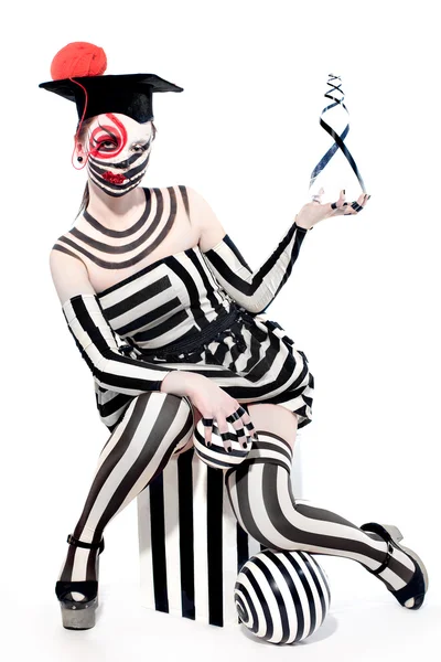 Mysterious circus clown — Stock Photo, Image