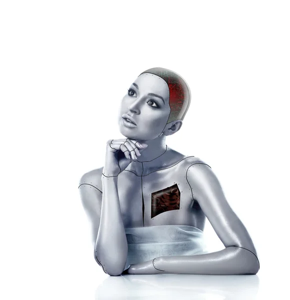 Beautiful cyber woman — Stock Photo, Image