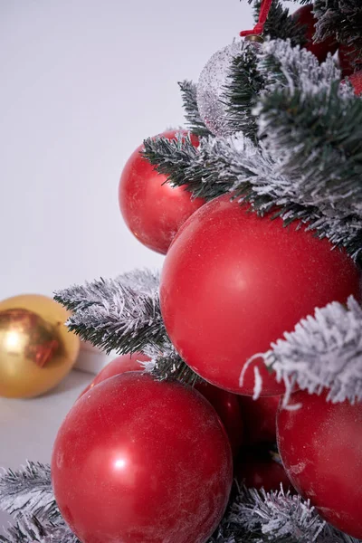 Decorazioni Natalizie Con Palline Colorate Sfondo — Foto Stock