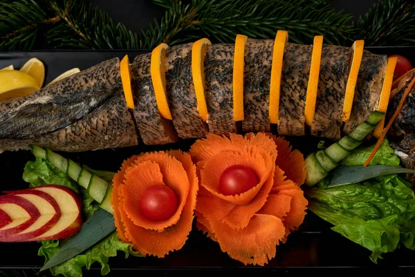 Stuffed Pike Delicacy Background Close — Stock Photo, Image