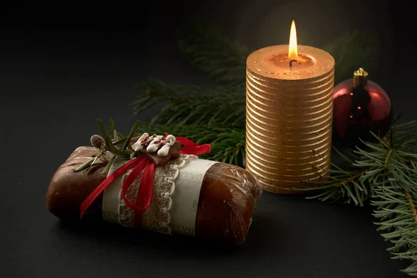 Bors Kukorica Tészta Karácsonyra Háttérben Közelről Jogdíjmentes Stock Képek