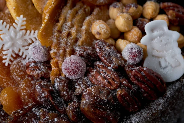 Leckere Weihnachtsbrezel Hintergrund Nahaufnahme — Stockfoto