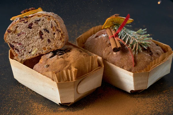 Kerst Brood Achtergrond Close — Stockfoto