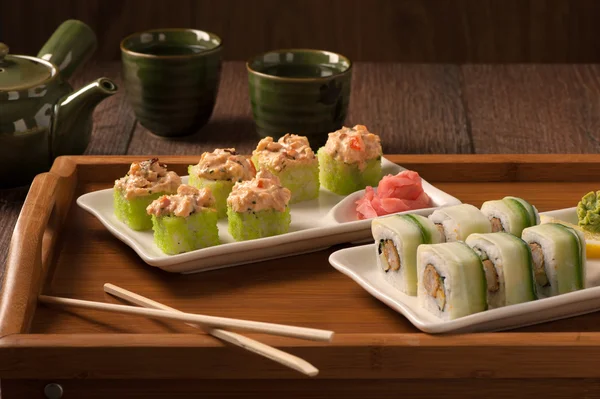 Japanese vegetarian sushi set — Stock Photo, Image
