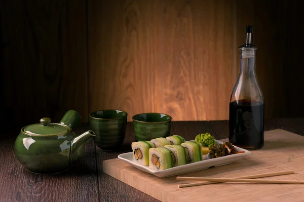 Japanese vegetarian sushi set — Stock Photo, Image