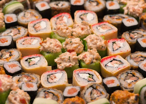 Sushi and rolls background — Stock Photo, Image