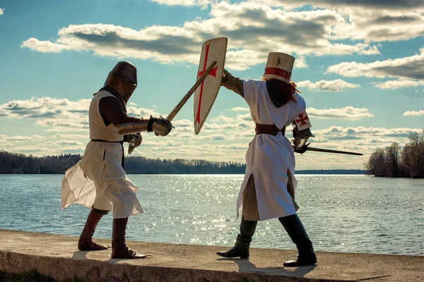 Ancient knights battle — Stock Photo, Image