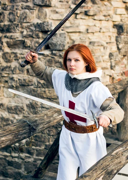 Ancient knight in armor — Stock Photo, Image