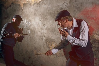 bıçak ile kavga adam