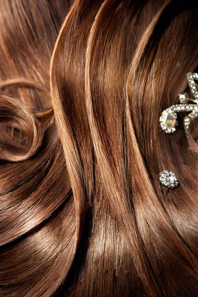 Hairstyle with  beautiful barrettes — Stock Photo, Image