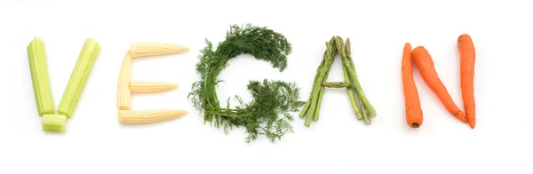 Slovo vegetarián zeleniny — Stock fotografie