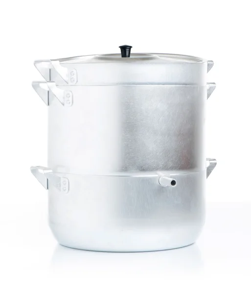 Metal casseroles with lid — Stock Photo, Image