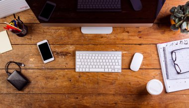 Resepsiyon becerikli alet ve ofis, banka donatımı.