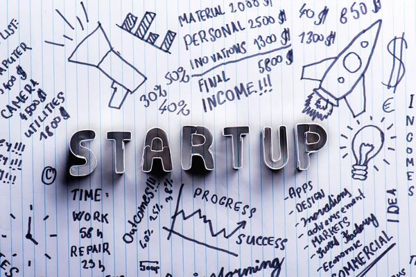 Start up sign on paper background — Stock Photo, Image