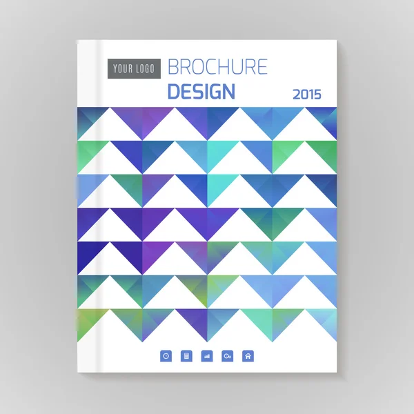 Disposición de la plantilla de diseño vectorial poligonal para folleto — Vector de stock