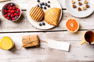 Kahvaltı yemeği. Boş etiket.  