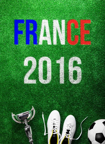 Francia 2016 firma con gli elementi di calcio — Foto Stock