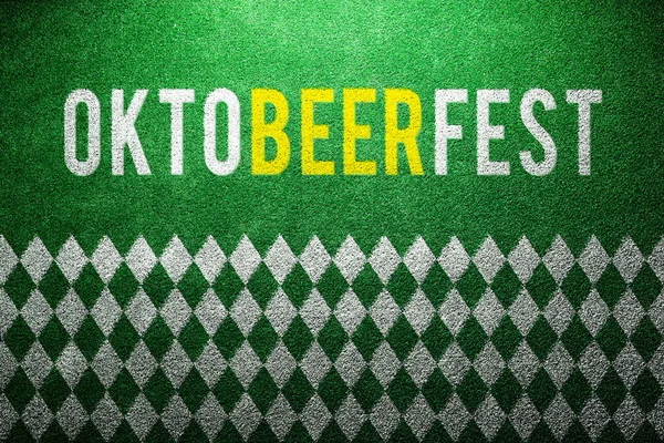 Oktoberfest sinal, padrão de losango branco e verde, artificial tu — Fotografia de Stock