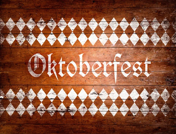 Oktoberfest skylt med brunt och vitt Rhombus mönster — Stockfoto