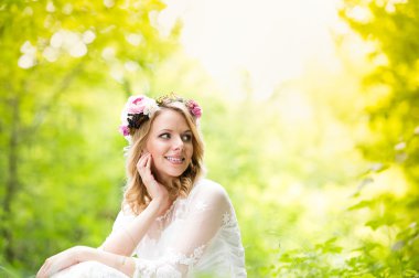 Gelin gelinlik doğada