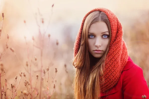 Girl in autumn nature — Stock Photo, Image