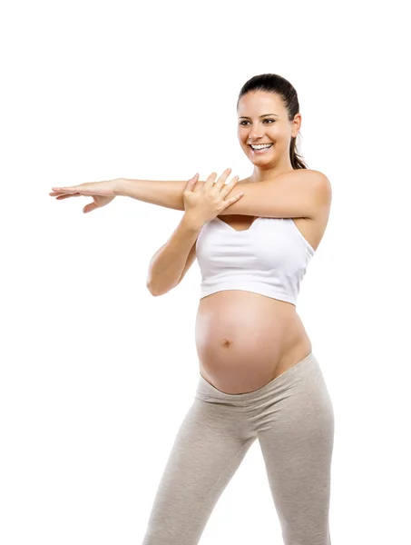 Těhotné ženy cvičení — Stock fotografie