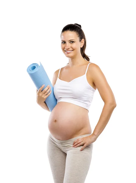 Mujer embarazada lista para hacer ejercicio —  Fotos de Stock