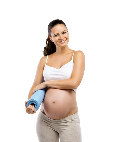 妊娠中の女性を行使するための準備 — ストック写真