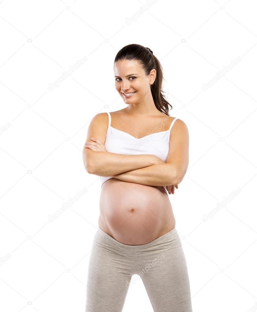 Pregnant woman ready for exercising