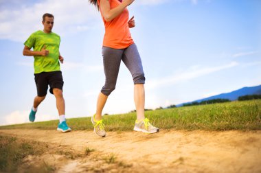 Dışarıda egzersiz runner Çift