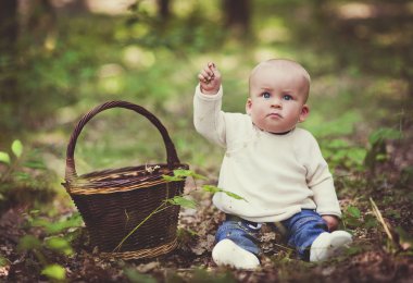 erkek bebek sepeti ile