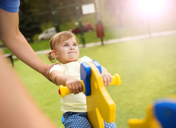 Father and daughter on playground. — Stock Photo, Image