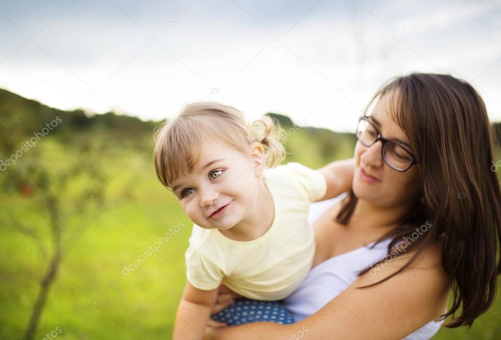 Daughter and her mother having fun