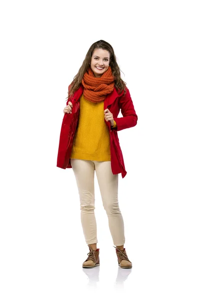 Beautiful girl in autumn clothes — Stock Photo, Image