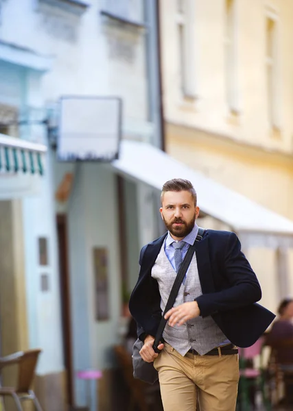 Businessman hurrying to work — Stock Photo, Image