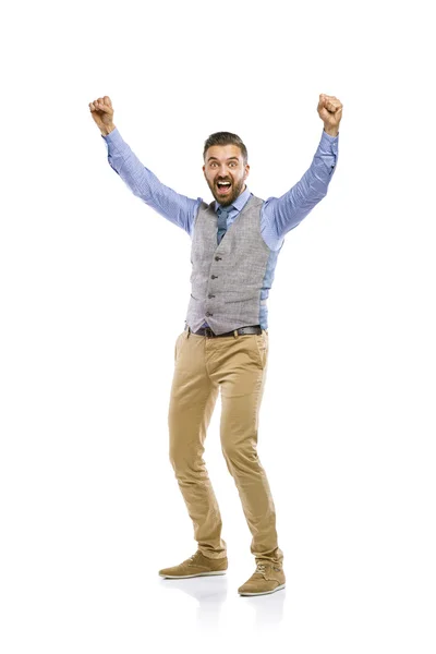 Businessman is celebrating success — Stock Photo, Image