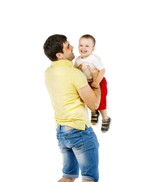 Vader speelt met zijn zoon — Stockfoto