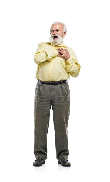 Alter Mann mit Brustschmerzen — Stockfoto