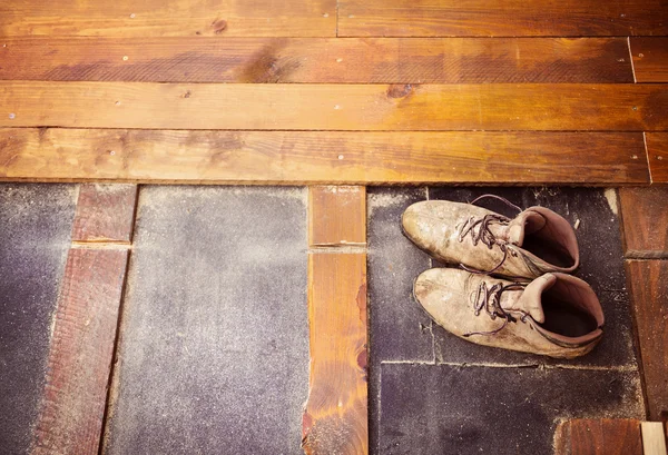 Old worker boots — Stock Photo, Image