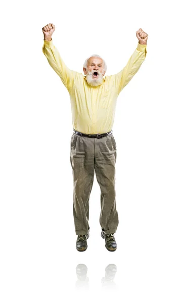 Bearded man jumping — Stock Photo, Image