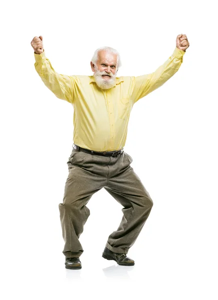 Old active man jumping — Stock Photo, Image