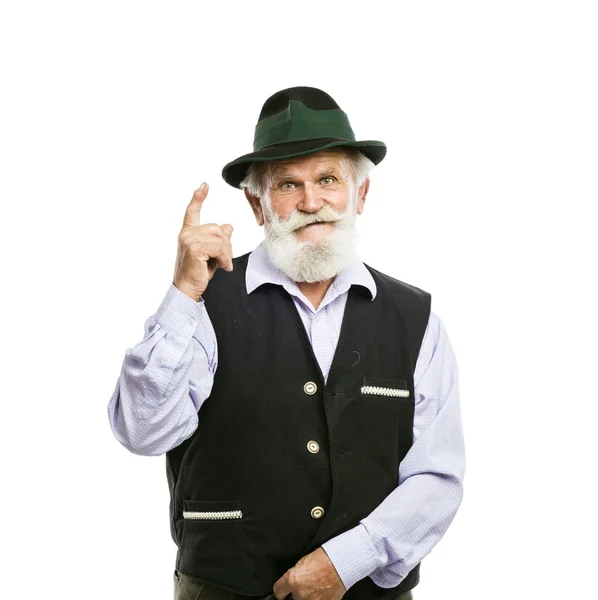 Oude man in naar boven gericht — Stockfoto