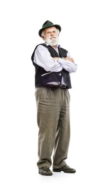 Geleneksel şapkalı Bavyera adam