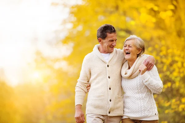 Active seniors relax in nature — Stock Photo, Image