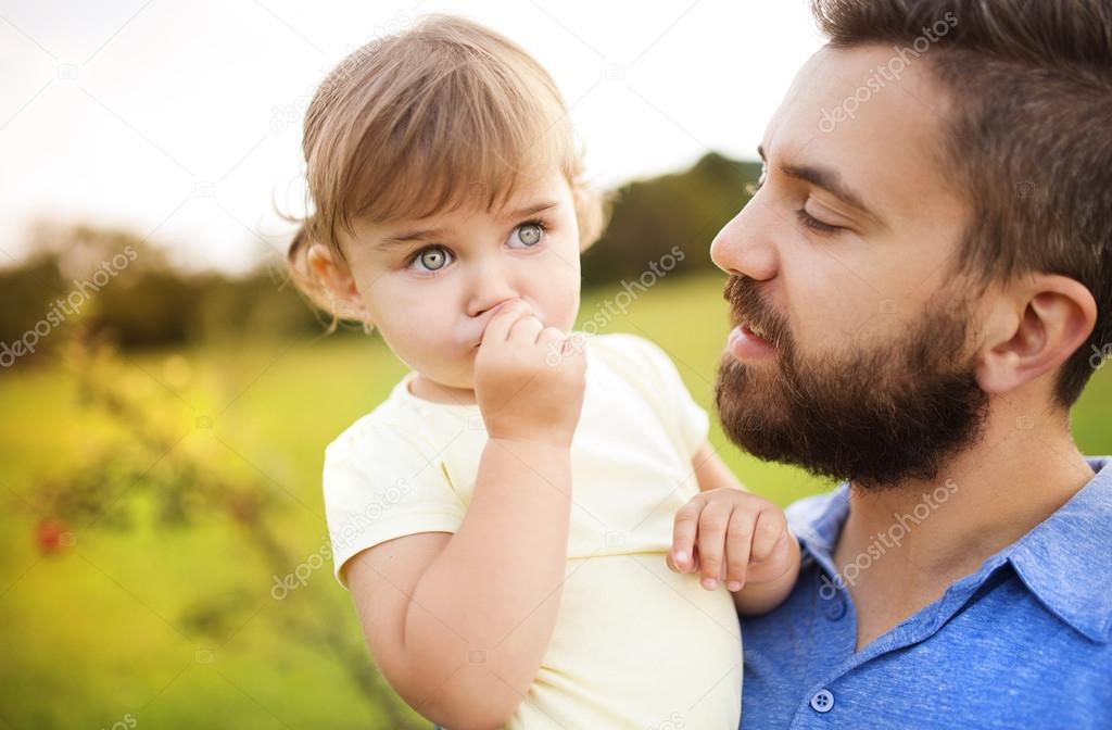 Father with daughter having fun